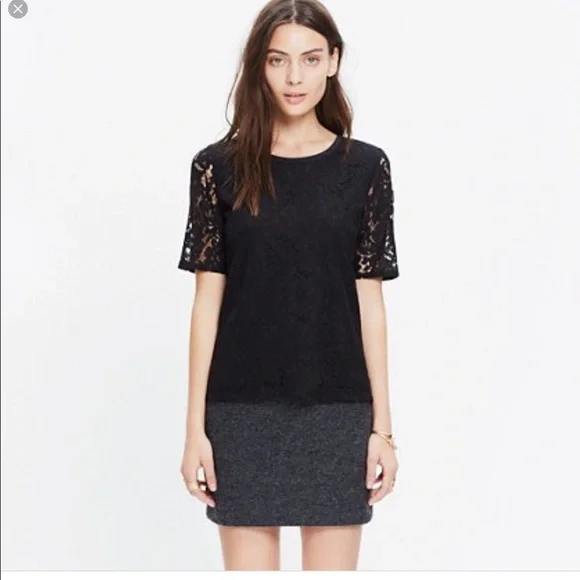 Madewell Lace Refined Tee - Picture 2 of 7
